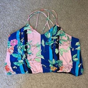 Express: Color Block Floral Crop